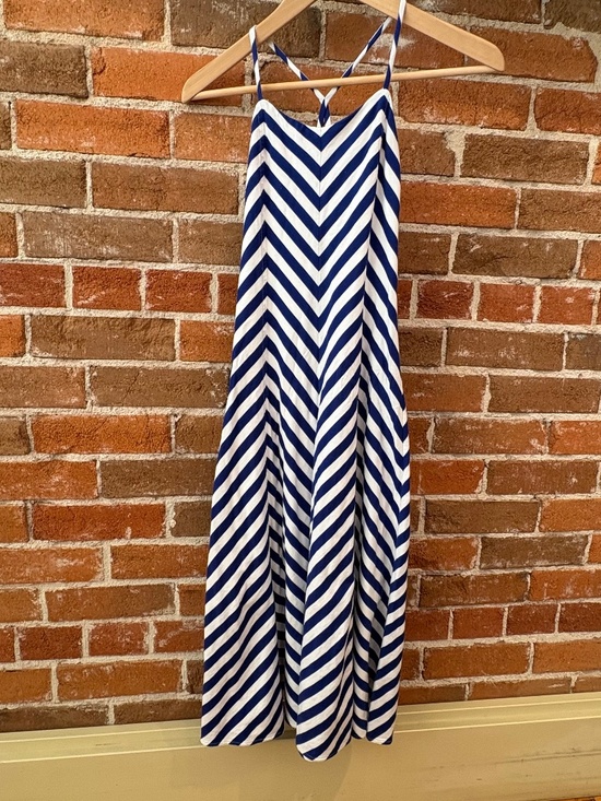 Polo Ralph Lauren Dresses & Skirts - Polo Ralph Lauren Blue / White Chevron Spaghetti Strap Maxi Dress - Size S (7)